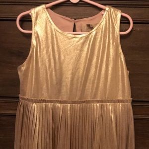 PEEK girls gold pleated party dress/holiday dress